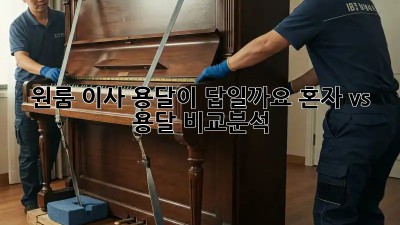 원룸 이사, 용달이 답일까요? 혼자 vs 용달 비교분석!
